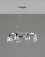 Люстра подвесная Prismique V11708-8P Moderli прозрачная на 8 ламп, основание хром в стиле современный Люстра подвесная Prismique V11708-8P Moderli прозрачная на 8 ламп, основание хром в стиле современный